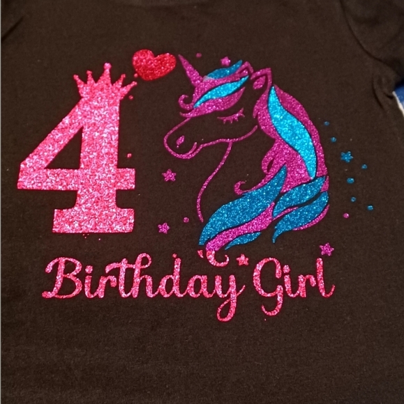 Birthday Girl Shirt on Black or White Tee with Any Number Available - Picture 2 of 3